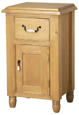 pine BEDSIDE CABINET 1DR 1DWR PROVENCAL