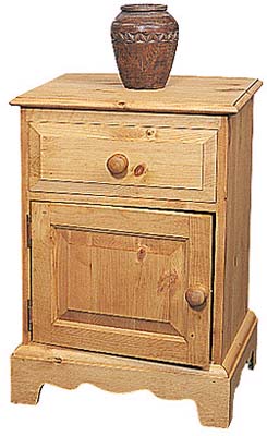 pine BEDSIDE CABINET 1DR 1DWR ROMNEY