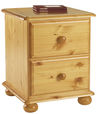 pine BEDSIDE CABINET 2 DRAWER CORNDELL HARVEST