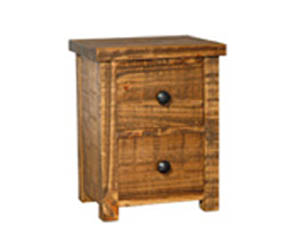 pine BEDSIDE CABINET 2 DRAWER SPENCER