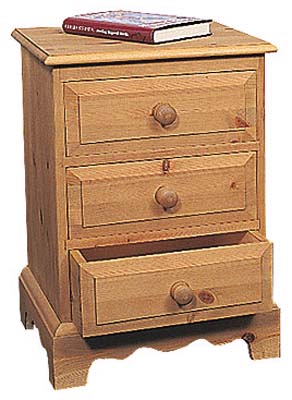 pine BEDSIDE CABINET 3DWR ROMNEY