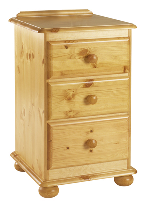 PINE BEDSIDE CABINET 3DWR TALL HARVEST