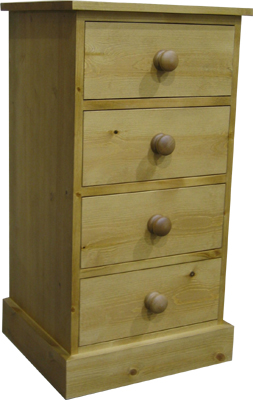 pine BEDSIDE CABINET 4 DRAWER SHAKER