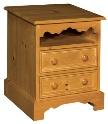 pine BEDSIDE CABINET OPEN FRET ROSSENDALE