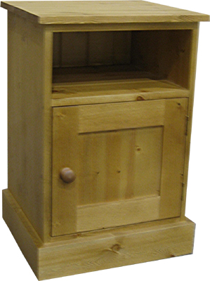 pine BEDSIDE CABINET OPEN WITH DOOR SHAKER