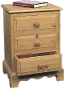 PINE BEDSIDE CHEST 3 DRAWER ROMNEY