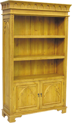 pine BOOKCASE 2DOOR MEDIEVAL