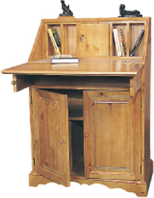 pine BUREAU 2DOOR AND DESK TOP