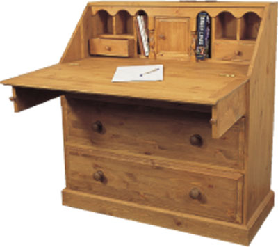 pine BUREAU LARGE 2 DRAWER