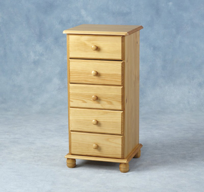 pine CHEST 5 DRAWER SOL NARROW