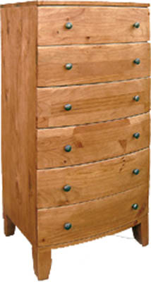 pine CHEST 6 DRAWER MADRID