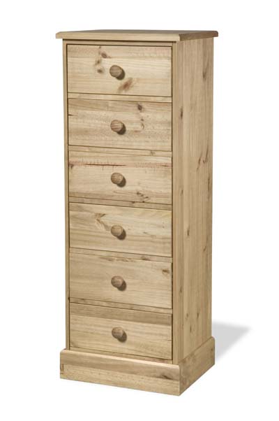 PINE CHEST 6 DRAWER NARROW GRAMPIAN