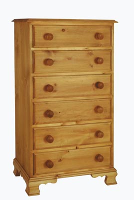 pine CHEST 6 DRAWER OG