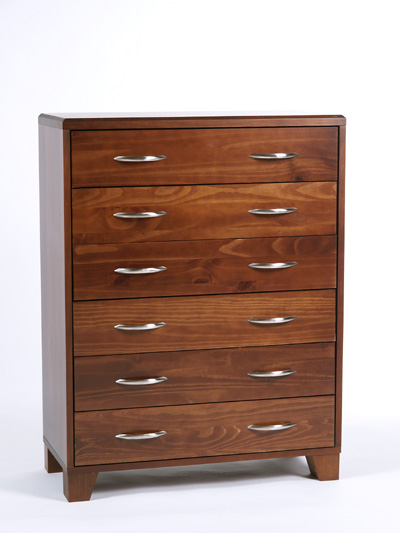 PINE CHEST 6 DRAWER SEMI WIDE METRO