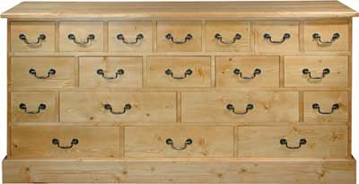 pine CHEST OF DRAWERS 19 DRAWER GROSVENOR