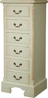 pine CHEST OF DRAWERS 6 DRAWER TALL SLIM GROSVENOR