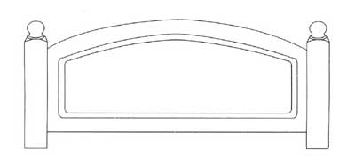 HEADBOARD 5FT KINGSIZE ARCHED PANEL ONE RANGE