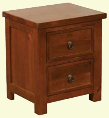 pine HUDSON BEDSIDE CABINET 2 DRAWER DARK