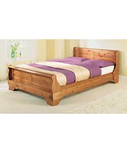 Pine Kingsize Sleigh Bedstead - Luxury Firm Mattress