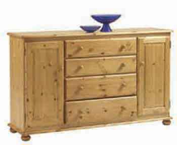 Pine Sideboard 2 Door 4 Drawer Wide Corndell