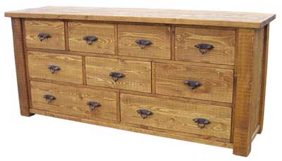 SIDEBOARD LARGE MULTI DRAWER ROUGH SAWN