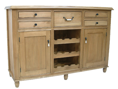 pine SIDEBOARD WINE RACK PROVENCAL