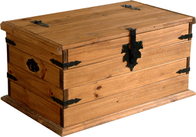 pine STORAGE TRUNK SMALL MEXICANO