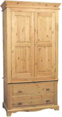 pine TRADITIONAL 2 DOOR / 2 DRAWER WARDROBE ROMNEY