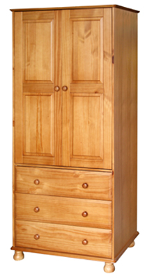 pine WARDROBE 2 DOOR 3 DRAWER DOVEDALE