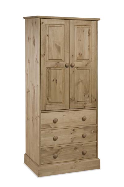 PINE WARDROBE 2 DOOR 3 DRAWER GRAMPIAN