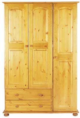 WARDROBE 3 DOOR 2 DRAWER GENTS TRIPLE DECORA