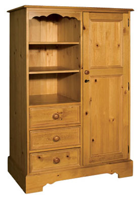 PINE WARDROBE CHILDRENS COMBI ROSSENDALE