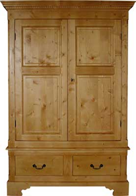 pine WARDROBE DOUBLE 2 DOOR 2 DRAWER GROSVENOR