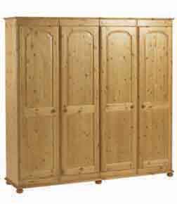 pine WARDROBE EXTRA LARGE 4 DOOR CORNDELL HARVEST