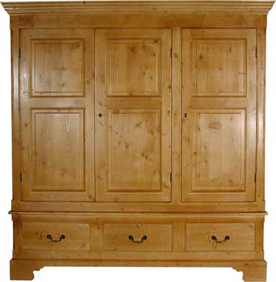 pine WARDROBE TRIPLE 3 DOOR 3 DRAWER