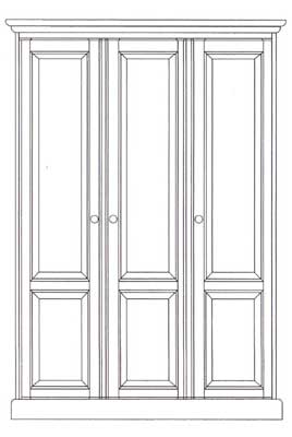 WARDROBE TRIPLE FULL HANGING ONE RANGE