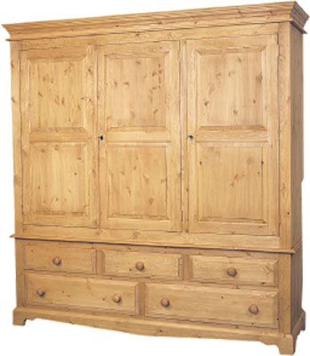 pine WARDROBE TRIPLE LARGE ROMNEY