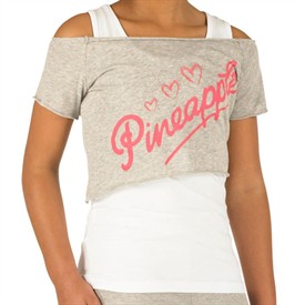 Girls Double Layer T-Shirt Grey Marl