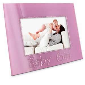 PINK Diamante Baby Girl Photo Frame