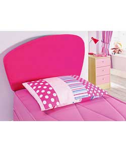 Pink Faux Suede Single Headboard