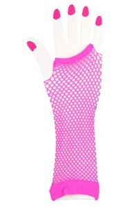 Pink Fishnet Fingerless Gloves