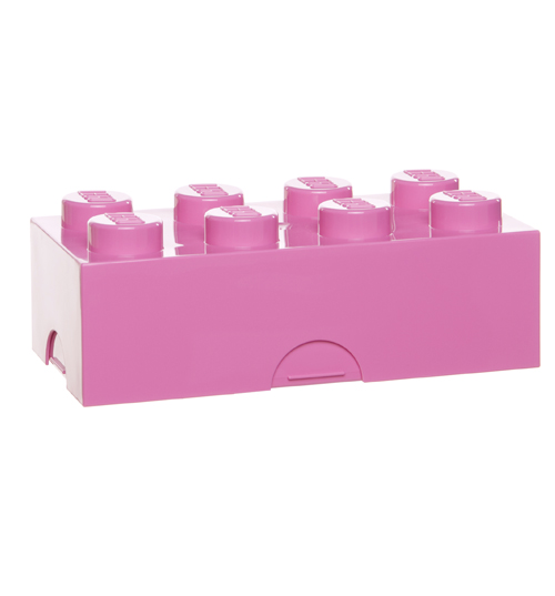 PINK Lego Brick Lunch Box