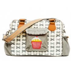 Yummy Mummy Day Bag - Gray Bows