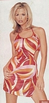 Pink Piranha Halter Neck Swirl Dress- Red Orange- Medium/Large