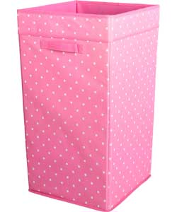 PINK Polka Dot Laundry Bin