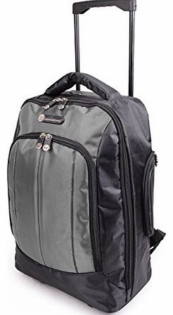 44 Litre Wheeled Back Pack Rucksack 3 External Pockets Led Torch Grey Trim