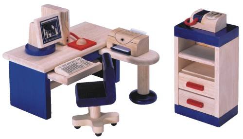 PINTOY Wooden Dolls House Furniture Study