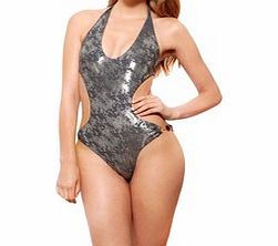 Pistol Panties Fortuna Charcoal Foil swimsuit