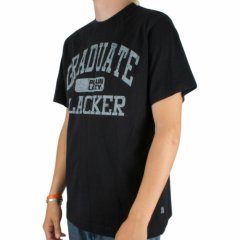 Mens Plain Lazy Graduate Slacker Tee Black