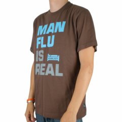 Mens Plain Lazy Man Flu Tee Cocoa